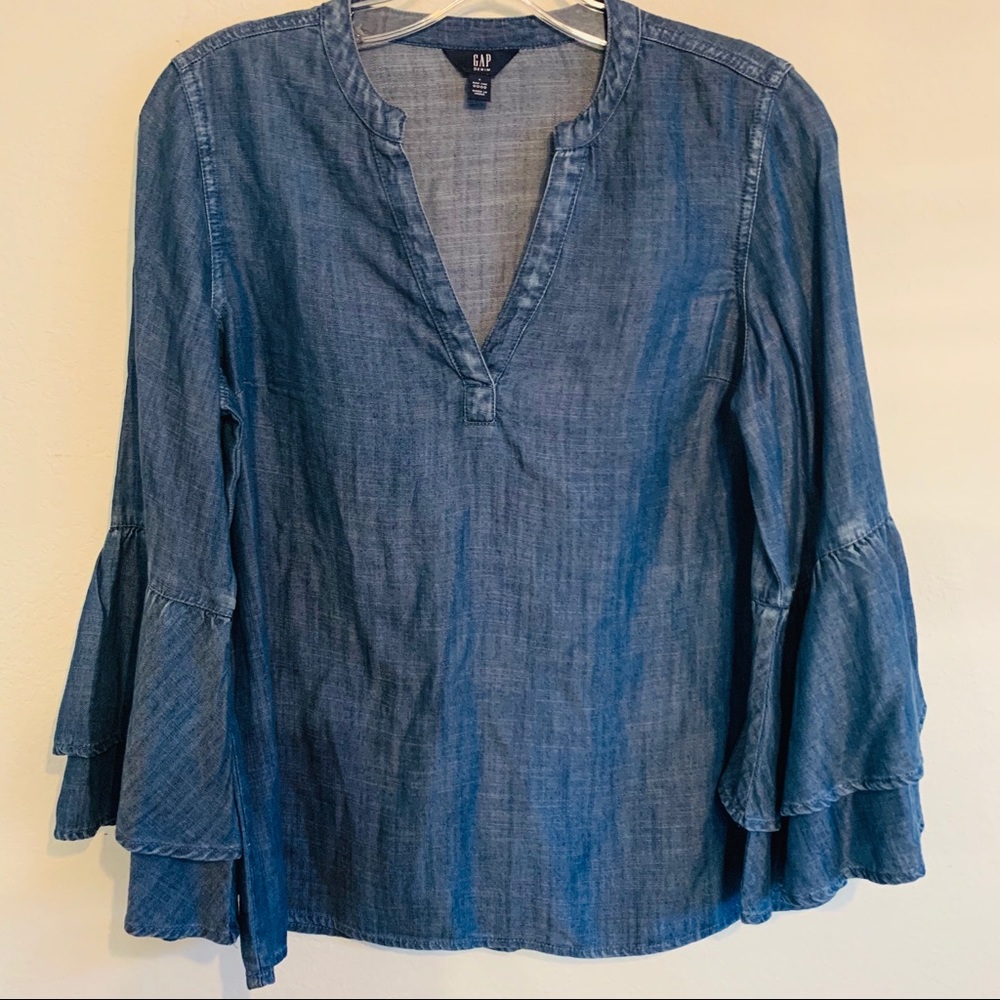 Blue jean soft fitting blouse